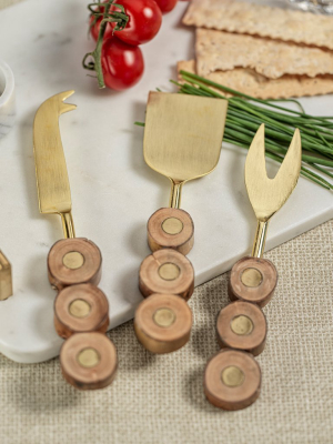 South Bay Metal & Wood 3-piece Cheese Tool Set