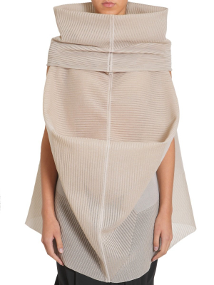 Rick Owens Oversized Funnel Collar Draped Top