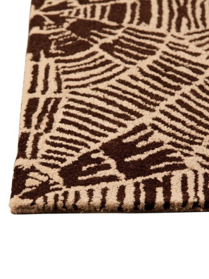 Labyrinth Collection Hand Tufted Wool Area Rug In Beige And Brown