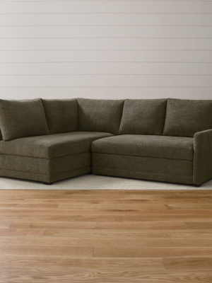 Reston 2-piece Right Arm Loveseat Trundle Sleeper Sectional Sofa
