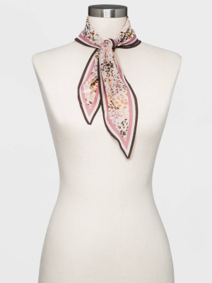 Women's Animal Print Kite Scarf - A New Day™ Coral One Size