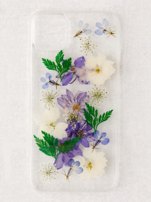 Recover Blue Pressed Flowers Iphone Case
