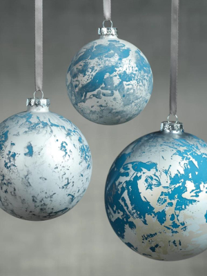 Patch Metallic Ornament - Silver& Blue