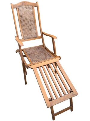 Antique Caned Deck Chair