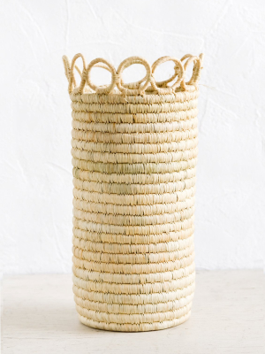 Loopy Rim Raffia Vase