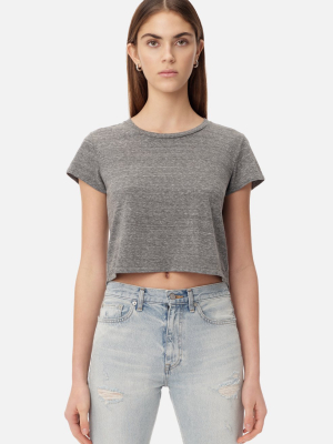 Jersey Cropped Tee / Tri-blend Grey