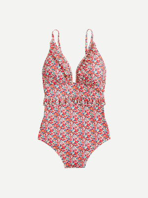 Ruffle Deep-v One-piece Swimsuit In Liberty® Betsy Ann Floral