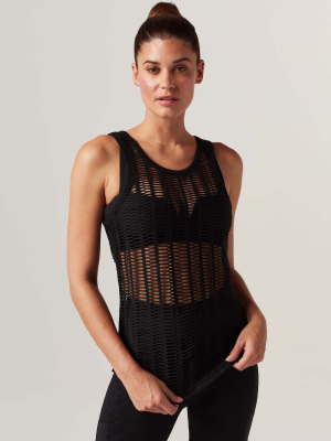 Linear Mesh Tank Top