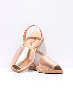 Rose Gold - Metallic Leather Menorcan Sandals