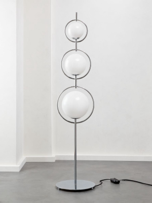 Saturno Globe Nickel Floor Lamp