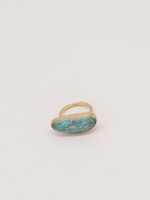 Melissa Joy Manning Limited Edition Turquoise Ring In 14k Gold
