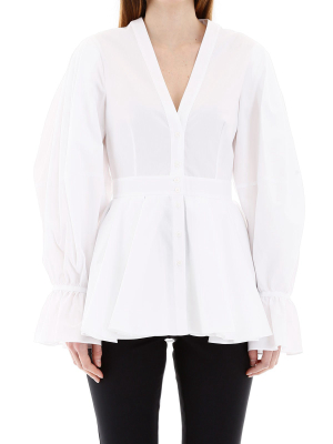 Alexander Mcqueen Peplum Ruffled Blouse