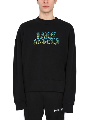 Palm Angels Hue Gothic Logo Sweatshirt