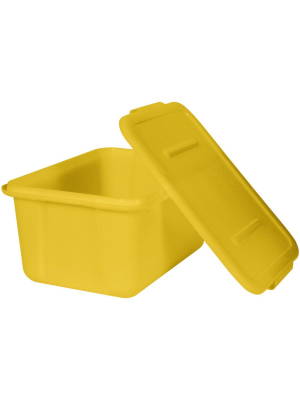 School Smart Storage Tote With Snaptite Lid, 7-1/2 X 11-3/4 X 15-1/2 Inches, Yellow