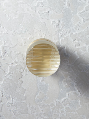 Fluted Glass And Brass Knob
