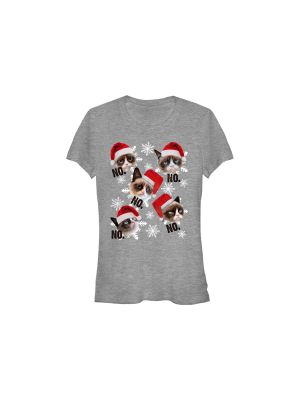 Junior's Grumpy Cat Ugly Christmas Snowflake No T-shirt