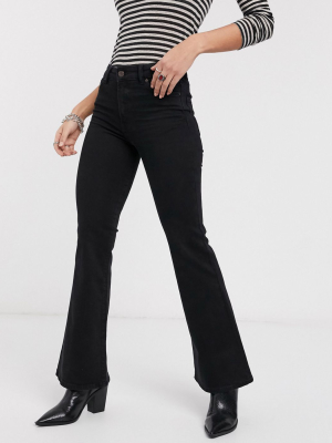 Bershka Flare Jeans In Black