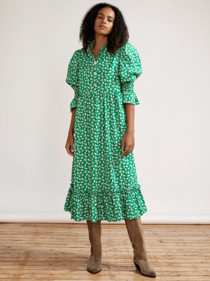 Rosie Green Floral Cotton Midi Dress