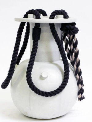 Black Rope Vase In Marshmallow By Bzippy