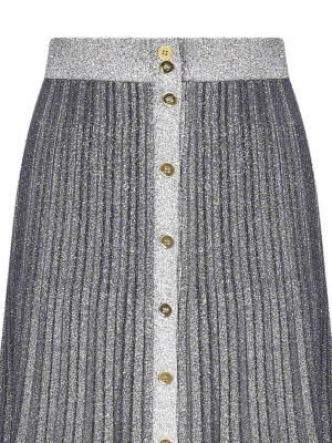 Pinko Shimmery Pleated Midi Skirt