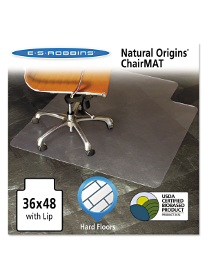 3'x4' Rectangle Solid Office Chair Mat Clear - Es Robbins