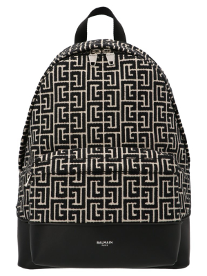 Balmain City Monogram Jacquard Backpack