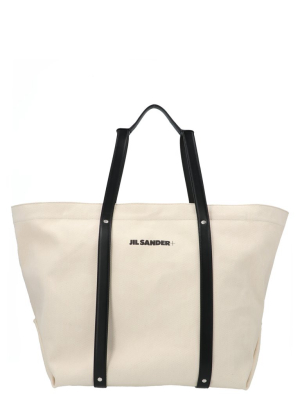 Jil Sander Logo Print Small Tote Bag