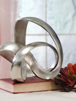 Aluminum Knot Sculpture, Silver