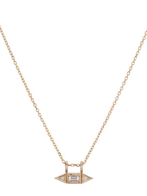 Diamond Baguette Mini Deco Point Necklace
