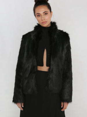 Fur Delish Jacket In Black