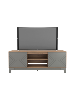 72" Arrow Tv Stand Cinnamon/gray - Nexera