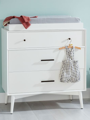 Mid-century 3-drawer Changing Table - White