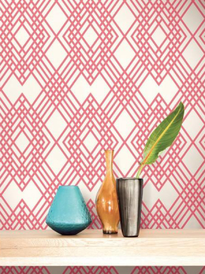 Cayman Wallpaper In Pink And Ivory From The Tortuga Collection By Seabrook Wallcoverings