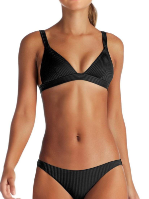 Vitamin A Ecorib Neutra Triangle Bikini Top In Black