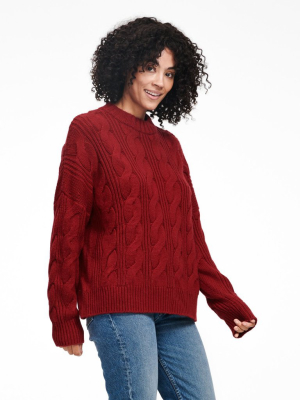 Cable Knit Crewneck Sweater