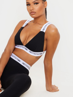 Prettylittlething Black Cotton Bralet