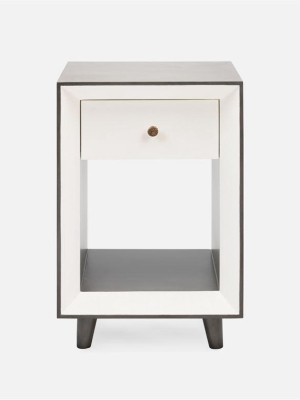 Blaine Single Nightstand Pristine Faux Canvas