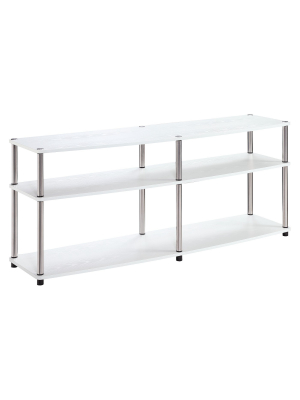 3 Tier 60" Tv Stand - White - Convenience Concepts