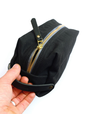 Waxed Canvas Dopp Kit - Black