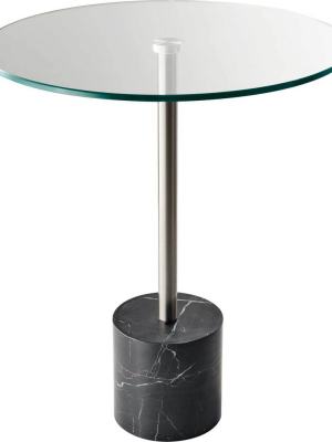 Blane End Table Brushed Steel/black