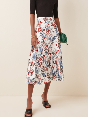 Gaura Printed Cotton-poplin Maxi Skirt