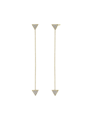 Pave Triangle Drop Studs