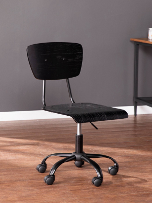 Hartlea Rolling Office Chair Black - Aiden Lane