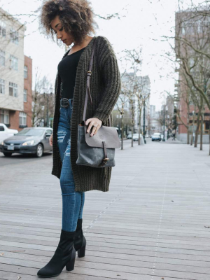 Gray Cross Body Satchel