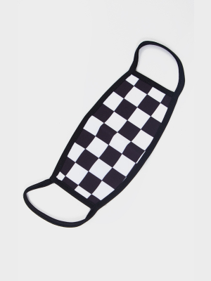 Black Checkerboard Fashion Mask