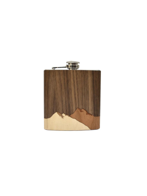 Wooden Flask - Mountain