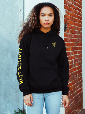 Happy Face Drip Embroidered Womens Hoodie