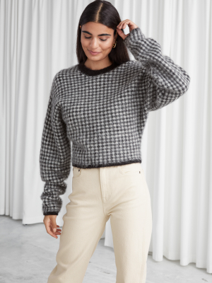 Fuzzy Jacquard Knit Sweater