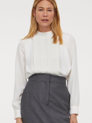 Pleat-front Blouse