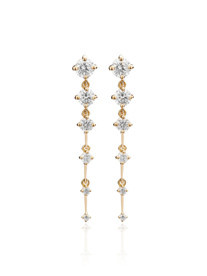 Sequence Short Diamond 18k Yellow Gold Earrings